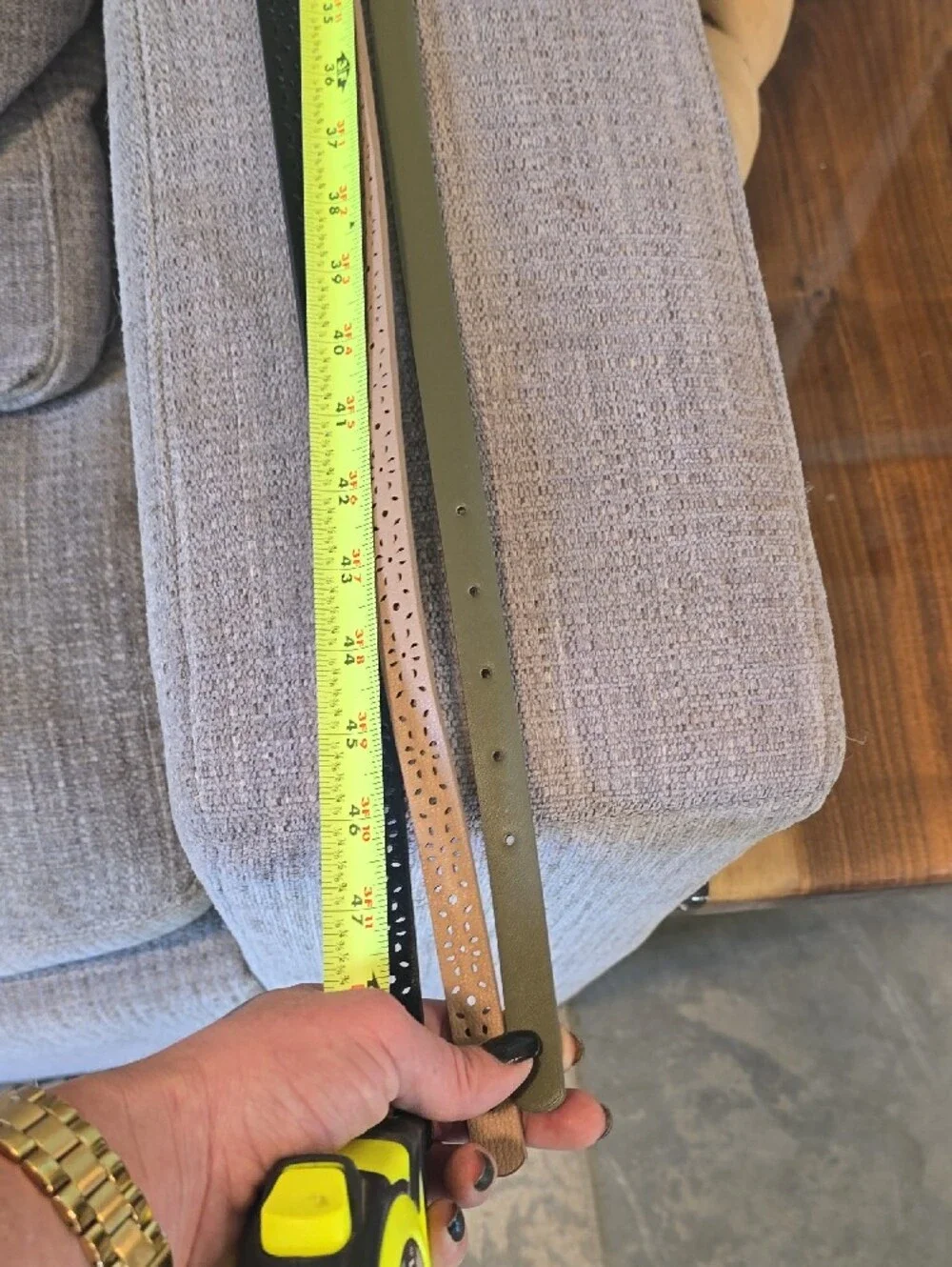 NWT No Boundaries 3-Pack Slim Belts — Black, Tan, Olive Green